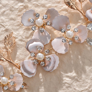 Miallo Luxury Pearl Double Hair Comb Women Metal Gold Leaf Rhinestone Wedding Bridal Hair Headpiece HS-J6311