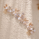 Load image into Gallery viewer, Miallo Luxury Pearl Double Hair Comb Women Metal Gold Leaf Rhinestone Wedding Bridal Hair Headpiece HS-J6311
