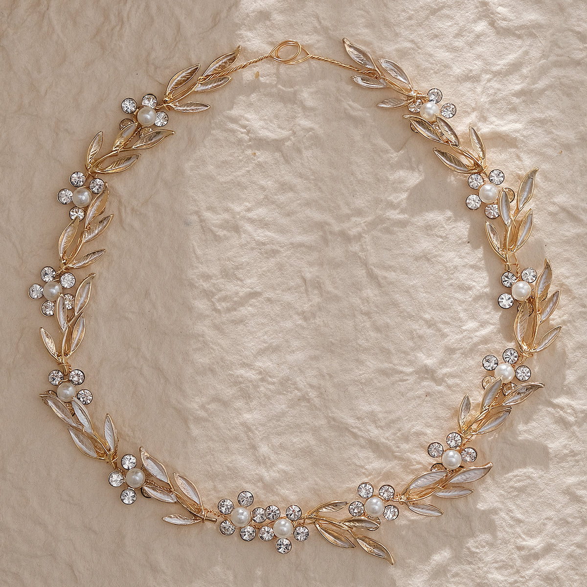 Miallo Elegant Pearl Rhinestone Leaf Hair Band Bridal Fashion Flower Hair Accessories For Girls Birthday Gift HS-J4694