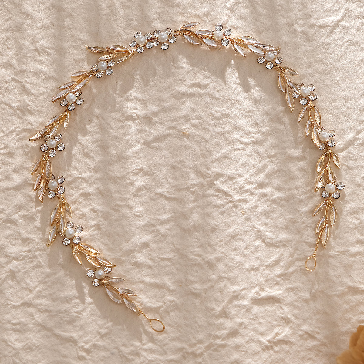 Miallo Elegant Pearl Rhinestone Leaf Hair Band Bridal Fashion Flower Hair Accessories For Girls Birthday Gift HS-J4694