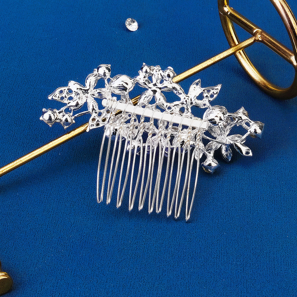Miallo Vintage Elegant Rhinestone Flower Hair Side Comb Fashion Bridal Wedding Hair Accessories for Girl HS-J4272