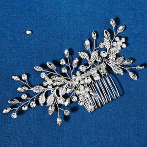 Miallo High Quality Handmade Metal Leaf side Hair comb &nbsp;Crystal pearl Headpieces Bridal Wedding hair Accessories HS-J6203