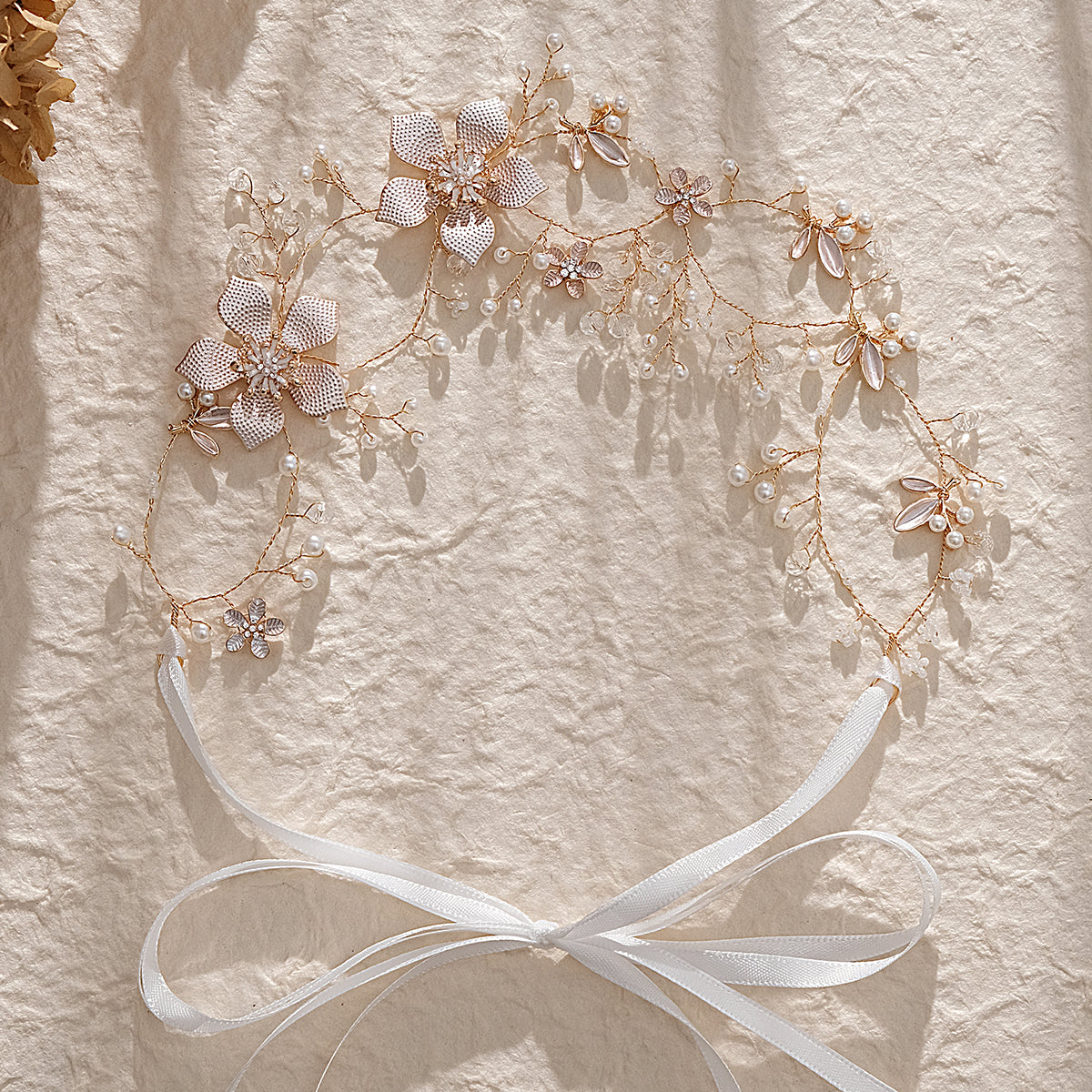 Miallo Gold Flowers Handmade Headpieces Wedding Hair Jewelry Princess Crown Hair Vine Headband for Women HS-J5009