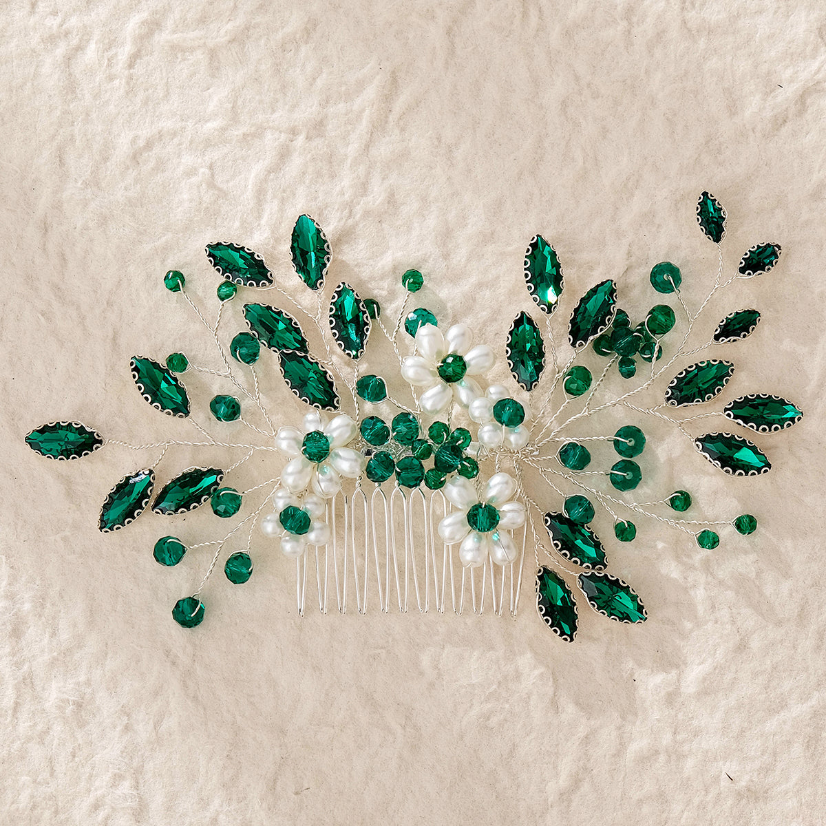 Miallo Exquisite Rhinestone Pearl Hair Comb Fashion Handmade Crystal Hair Accessories HS-J6869