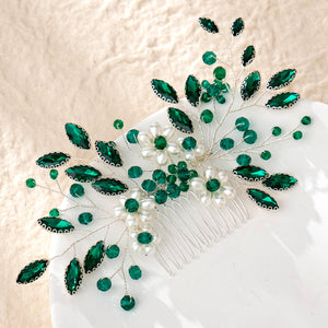 Miallo Exquisite Rhinestone Pearl Hair Comb Fashion Handmade Crystal Hair Accessories HS-J6869