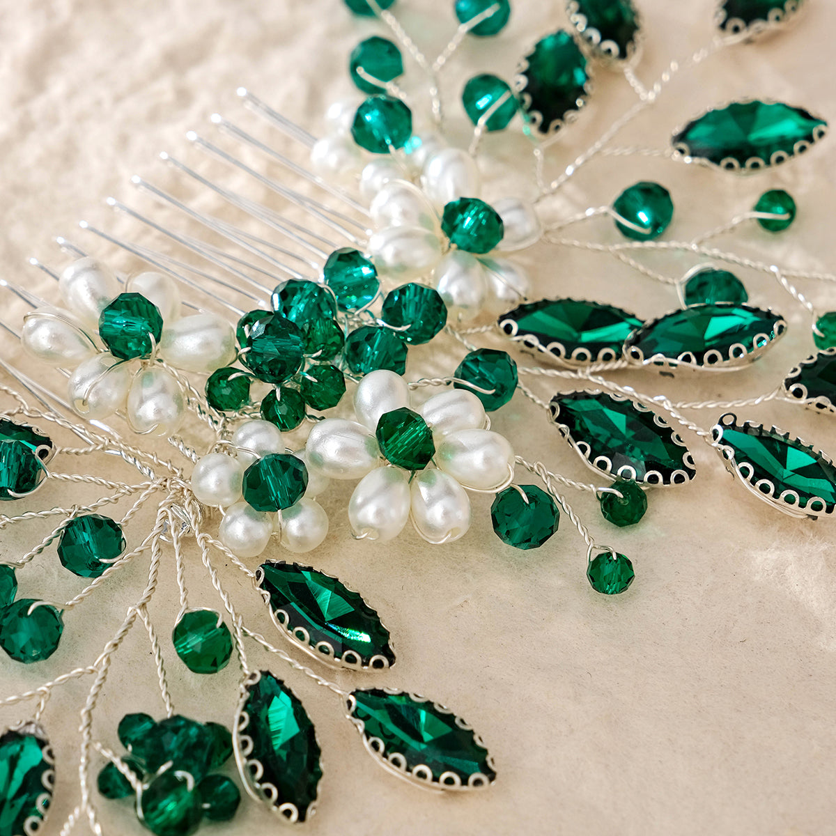 Miallo Exquisite Rhinestone Pearl Hair Comb Fashion Handmade Crystal Hair Accessories HS-J6869