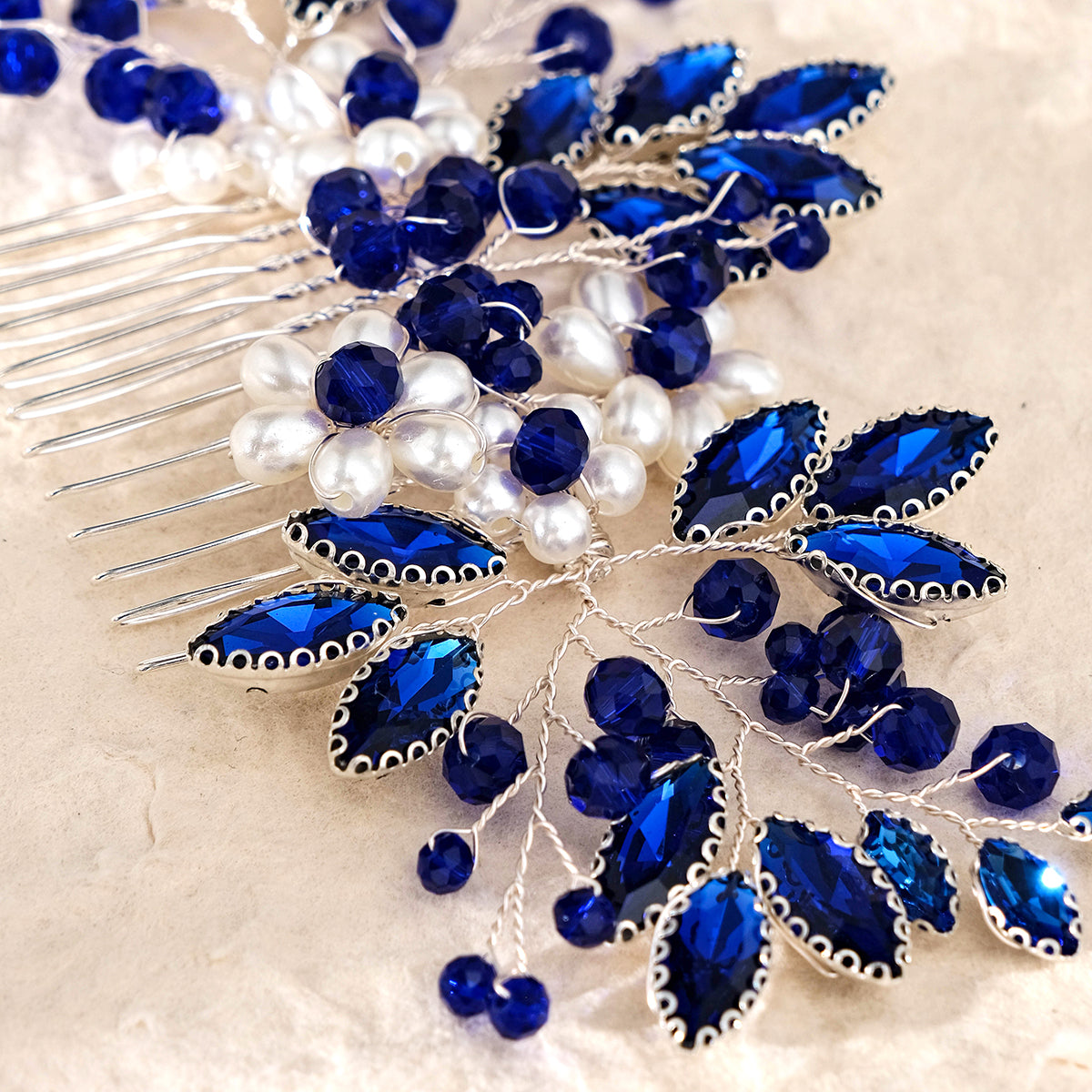 Miallo Exquisite Rhinestone Pearl Hair Comb Fashion Handmade Crystal Hair Accessories HS-J6869