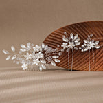 Load image into Gallery viewer, Miallo Exquisite Crystal Rhinestones Flower Leaf Pearl Hair Comb Hair Pins 3pcs/set Women Jewelry HS-J6971
