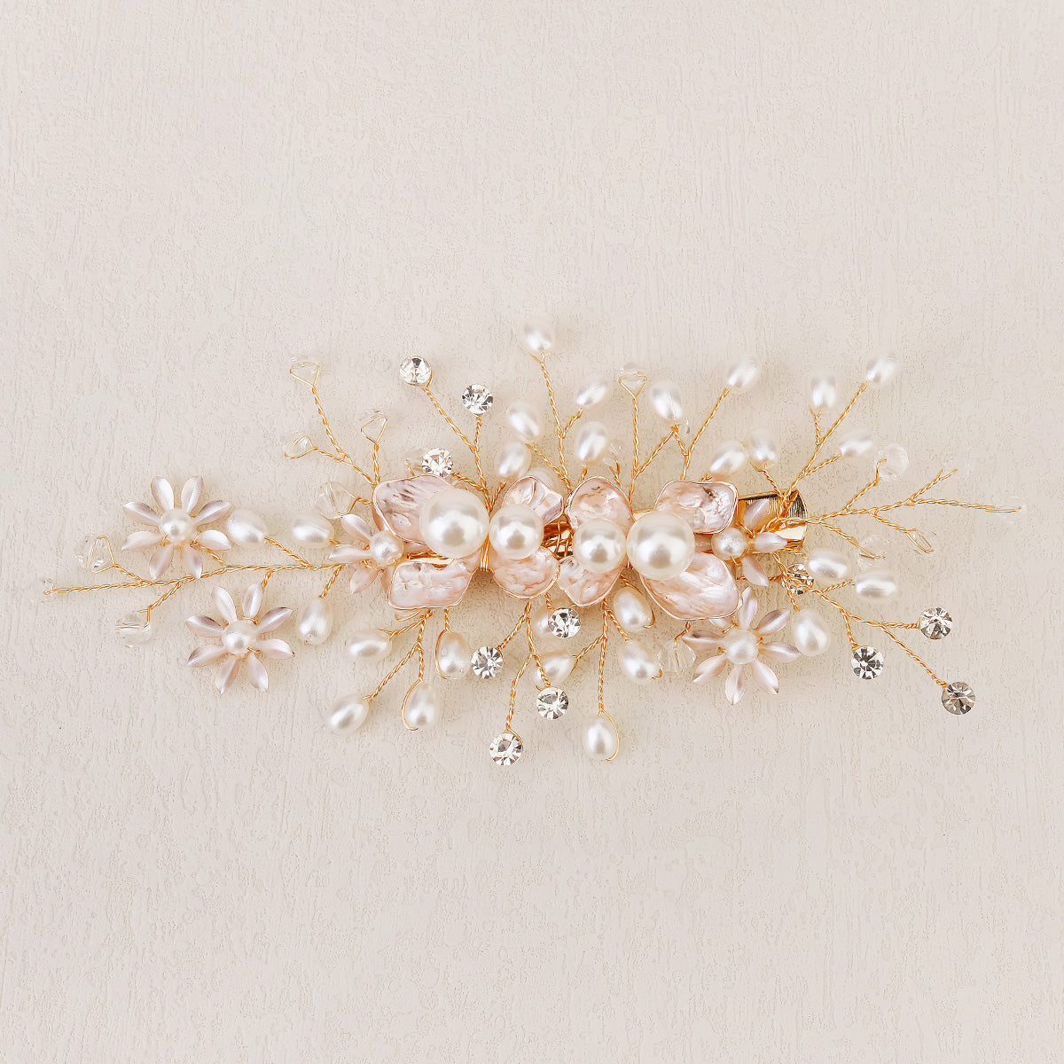 Miallo Exquisite Flower Shap Handmade Fashion Pearl Hair Clip Bridal Wedding Rhinestone Headpiece Jewelry For Women HS-J6147