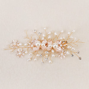 Miallo Exquisite Flower Shap Handmade Fashion Pearl Hair Clip Bridal Wedding Rhinestone Headpiece Jewelry For Women HS-J6147