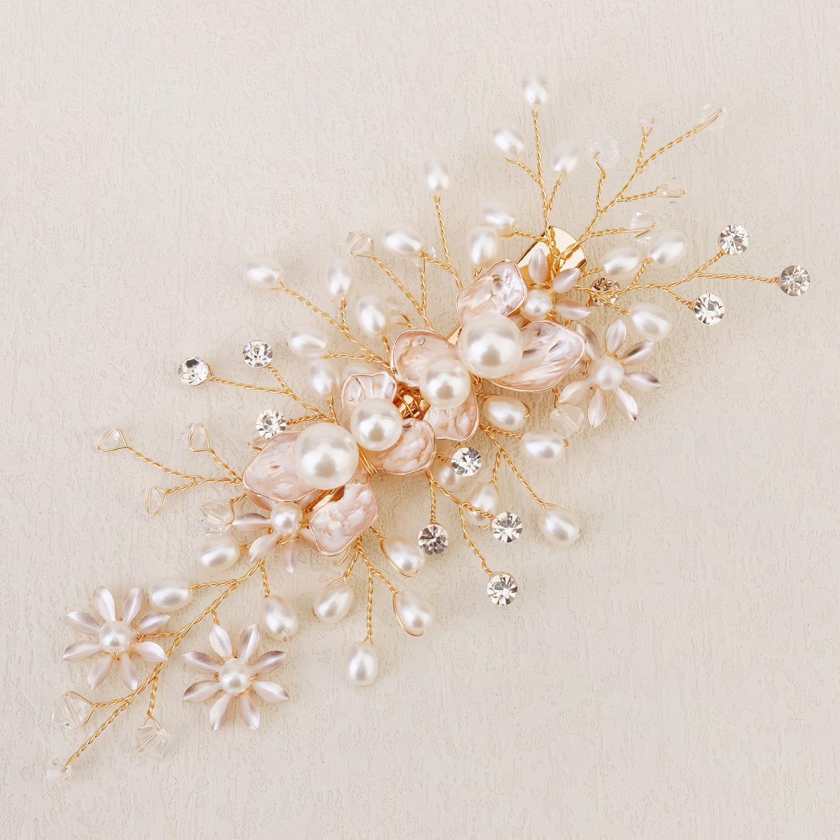 Miallo Exquisite Flower Shap Handmade Fashion Pearl Hair Clip Bridal Wedding Rhinestone Headpiece Jewelry For Women HS-J6147