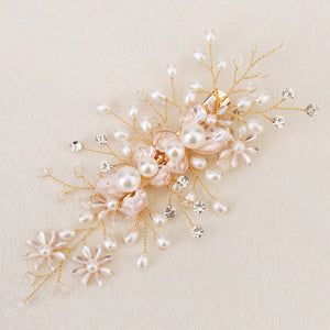 Miallo Exquisite Flower Shap Handmade Fashion Pearl Hair Clip Bridal Wedding Rhinestone Headpiece Jewelry For Women HS-J6147