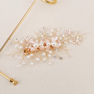 Miallo Exquisite Flower Shap Handmade Fashion Pearl Hair Clip Bridal Wedding Rhinestone Headpiece Jewelry For Women HS-J6147