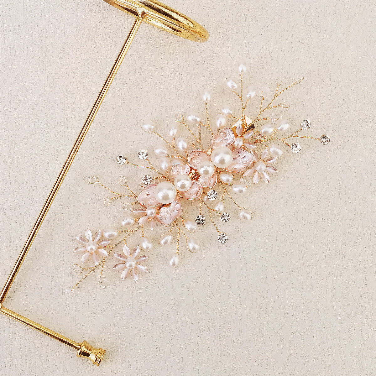 Miallo Exquisite Flower Shap Handmade Fashion Pearl Hair Clip Bridal Wedding Rhinestone Headpiece Jewelry For Women HS-J6147