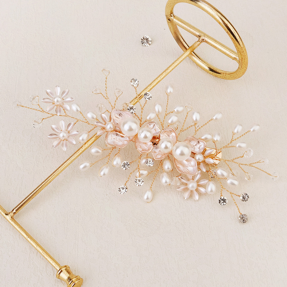 Miallo Exquisite Flower Shap Handmade Fashion Pearl Hair Clip Bridal Wedding Rhinestone Headpiece Jewelry For Women HS-J6147