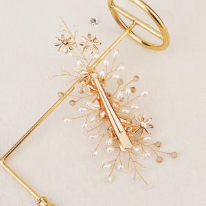 Miallo Exquisite Flower Shap Handmade Fashion Pearl Hair Clip Bridal Wedding Rhinestone Headpiece Jewelry For Women HS-J6147