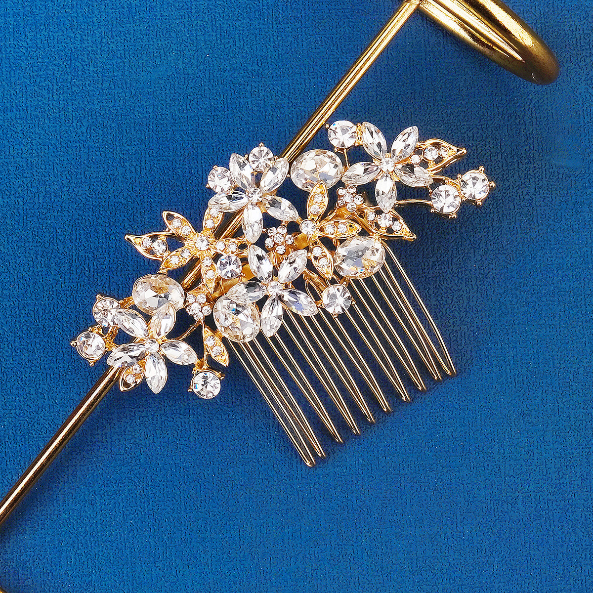 Miallo Vintage Elegant Rhinestone Flower Hair Side Comb Fashion Bridal Wedding Hair Accessories for Girl HS-J4272