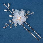 Load image into Gallery viewer, Miallo Rhinestone crystal Wedding Hair Comb Handmade Vintage U Shaped Hairpins Resin Flower Wedding Pearl Jewelry Sets(3 pcs/set) HS-J6424
