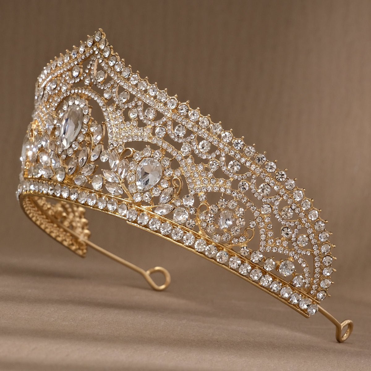 Miallo New Bridal Jewelry Exquisite Handmade Crystal Beaded Wedding Crown Dress Accessories Tiaras Wedding Supplies Holiday Gifts TS-J3212