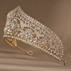 Miallo New Bridal Jewelry Exquisite Handmade Crystal Beaded Wedding Crown Dress Accessories Tiaras Wedding Supplies Holiday Gifts TS-J3212