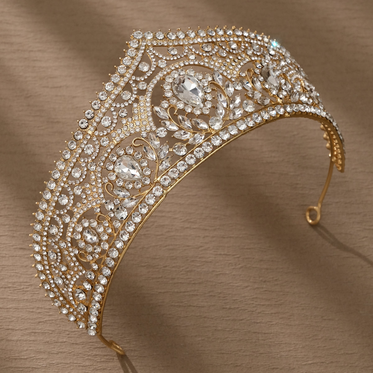 Miallo New Bridal Jewelry Exquisite Handmade Crystal Beaded Wedding Crown Dress Accessories Tiaras Wedding Supplies Holiday Gifts TS-J3212
