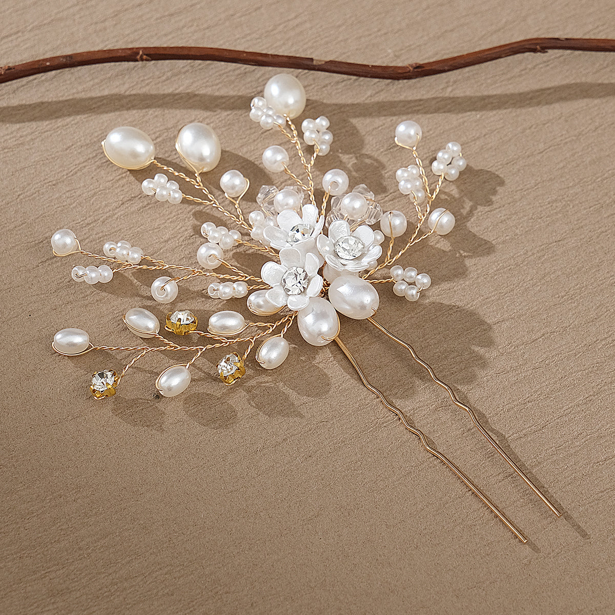 Miallo New Bride Wedding Hair Pin Simple pearl flower Rhinestone Hair Accessories for Women and Girls HS-J4498