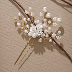 Load image into Gallery viewer, Miallo New Bride Wedding Hair Pin Simple pearl flower Rhinestone Hair Accessories for Women and Girls HS-J4498
