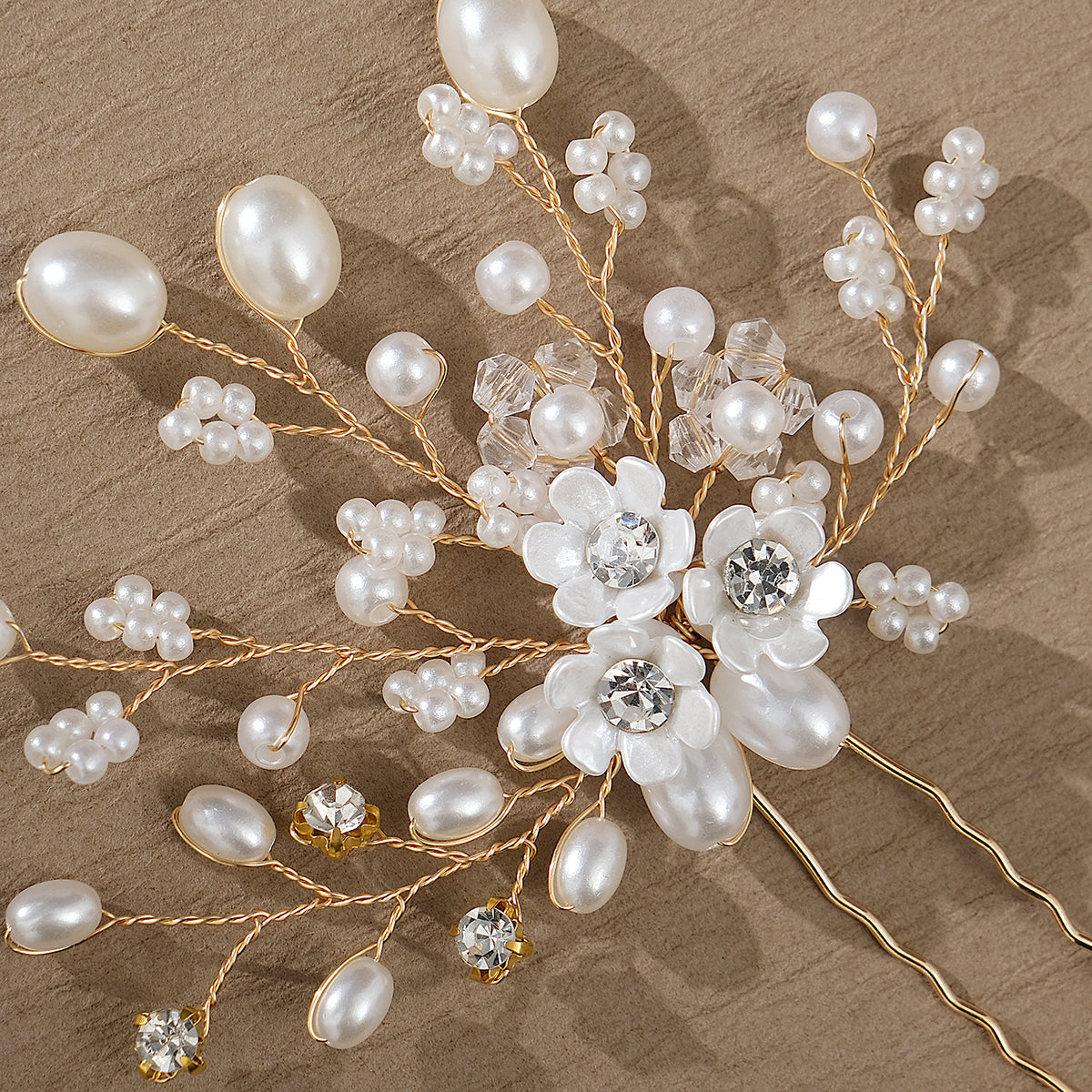 Miallo New Bride Wedding Hair Pin Simple pearl flower Rhinestone Hair Accessories for Women and Girls HS-J4498