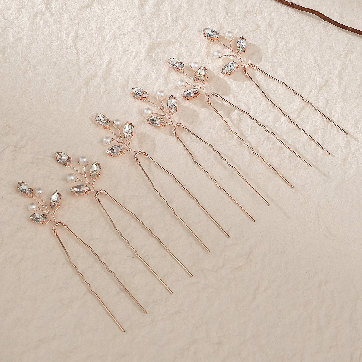 Miallo Simple Fashion Rhinestone Hairpins (6 pcs/pack) Bride Wedding Hairpiece Shiny Handmade Crystal Hair Accessories HS-J6313