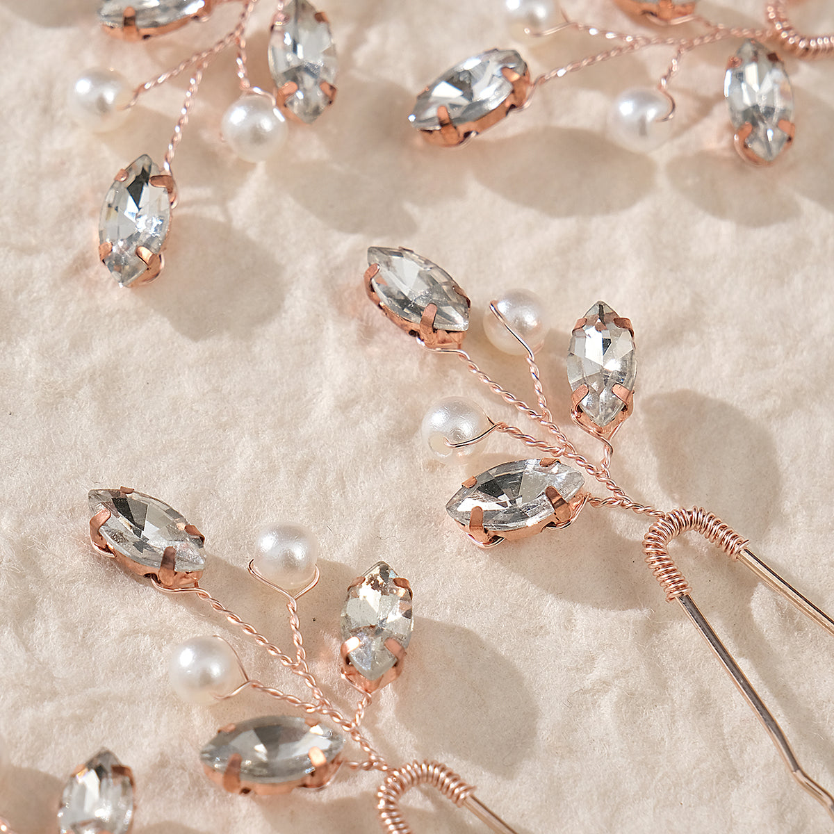 Miallo Simple Fashion Rhinestone Hairpins (6 pcs/pack) Bride Wedding Hairpiece Shiny Handmade Crystal Hair Accessories HS-J6313