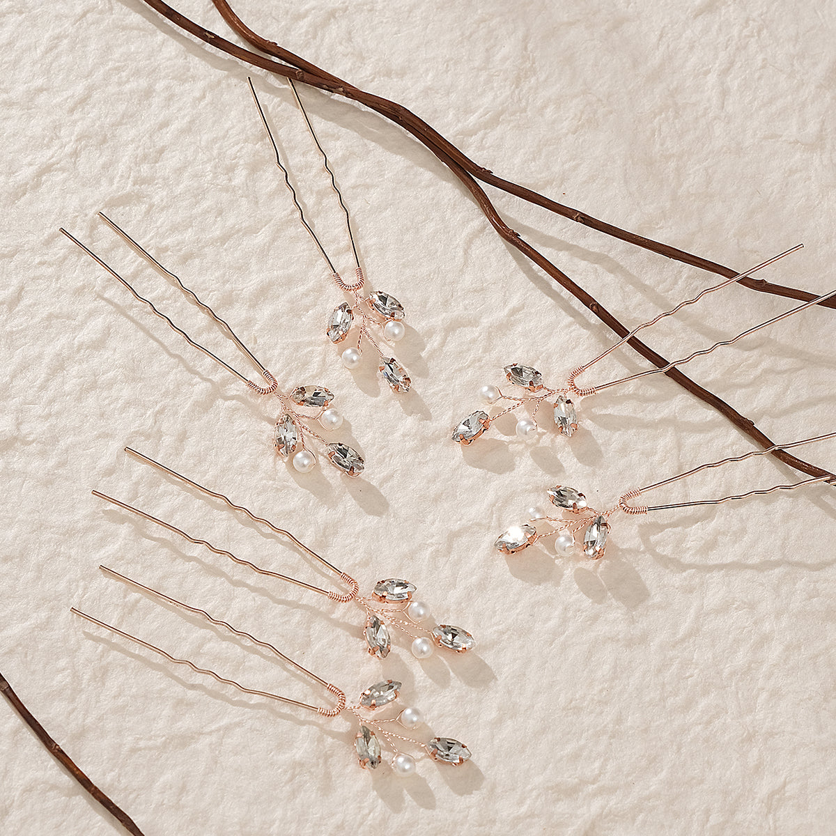 Miallo Simple Fashion Rhinestone Hairpins (6 pcs/pack) Bride Wedding Hairpiece Shiny Handmade Crystal Hair Accessories HS-J6313