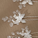 Load image into Gallery viewer, Miallo Silver Alloy Floral Hair Pins(3pcs/pack) Handmade Rhinestone Hair accessories HS-J6847S
