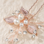 Load image into Gallery viewer, Miallo Exquisite Simple alloy leaf and Crystal Hair Pins(3 pcs/pak) Bridal Wedding Pearl daily Shiny lady Hair Accessories HS-J2656
