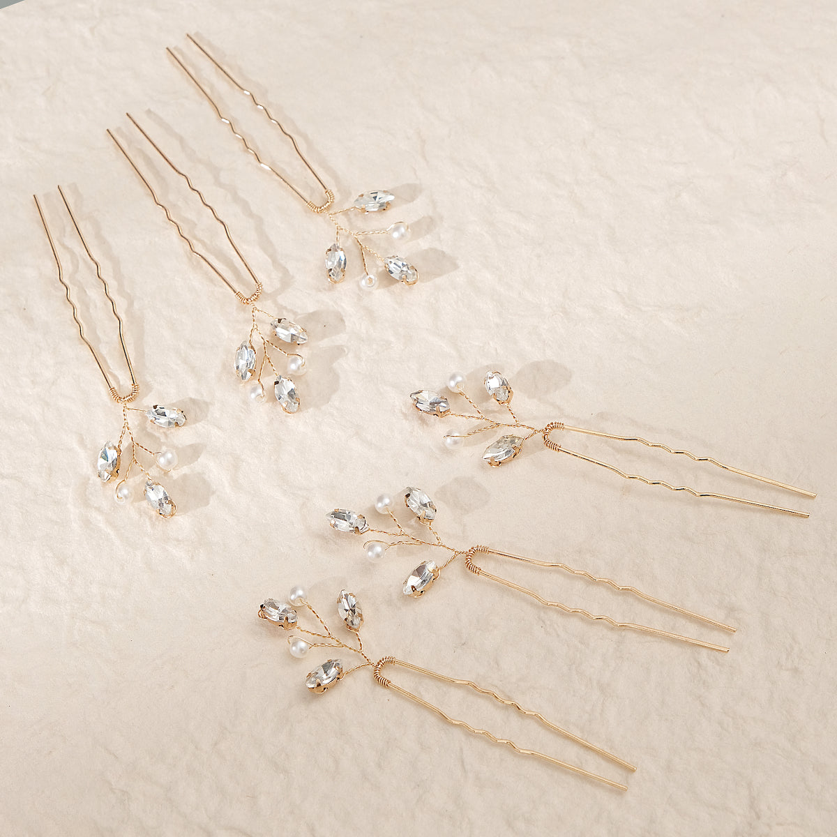 Miallo Simple Fashion Rhinestone Hairpins (6 pcs/pack) Bride Wedding Hairpiece Shiny Handmade Crystal Hair Accessories HS-J6313