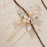 Load image into Gallery viewer, Miallo Exquisite Simple alloy leaf and Crystal Hair Pins(3 pcs/pak) Bridal Wedding Pearl daily Shiny lady Hair Accessories HS-J2656
