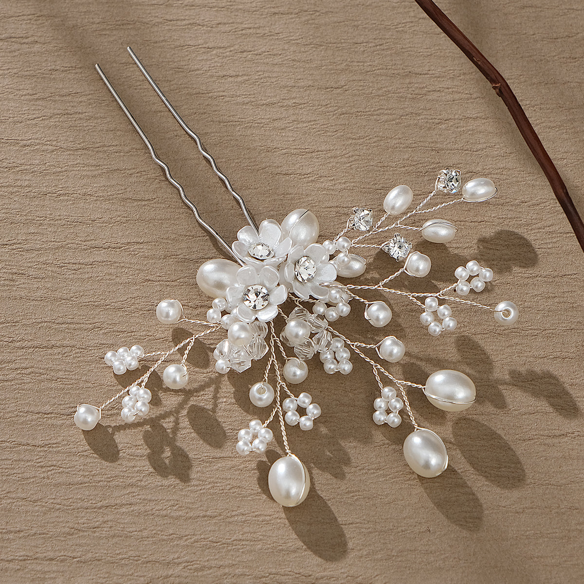 Miallo New Bride Wedding Hair Pin Simple pearl flower Rhinestone Hair Accessories for Women and Girls HS-J4498
