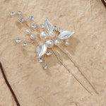 Load image into Gallery viewer, Miallo Exquisite Simple alloy leaf and Crystal Hair Pins(3 pcs/pak) Bridal Wedding Pearl daily Shiny lady Hair Accessories HS-J2656
