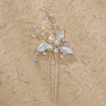 Load image into Gallery viewer, Miallo Exquisite Simple alloy leaf and Crystal Hair Pins(3 pcs/pak) Bridal Wedding Pearl daily Shiny lady Hair Accessories HS-J2656
