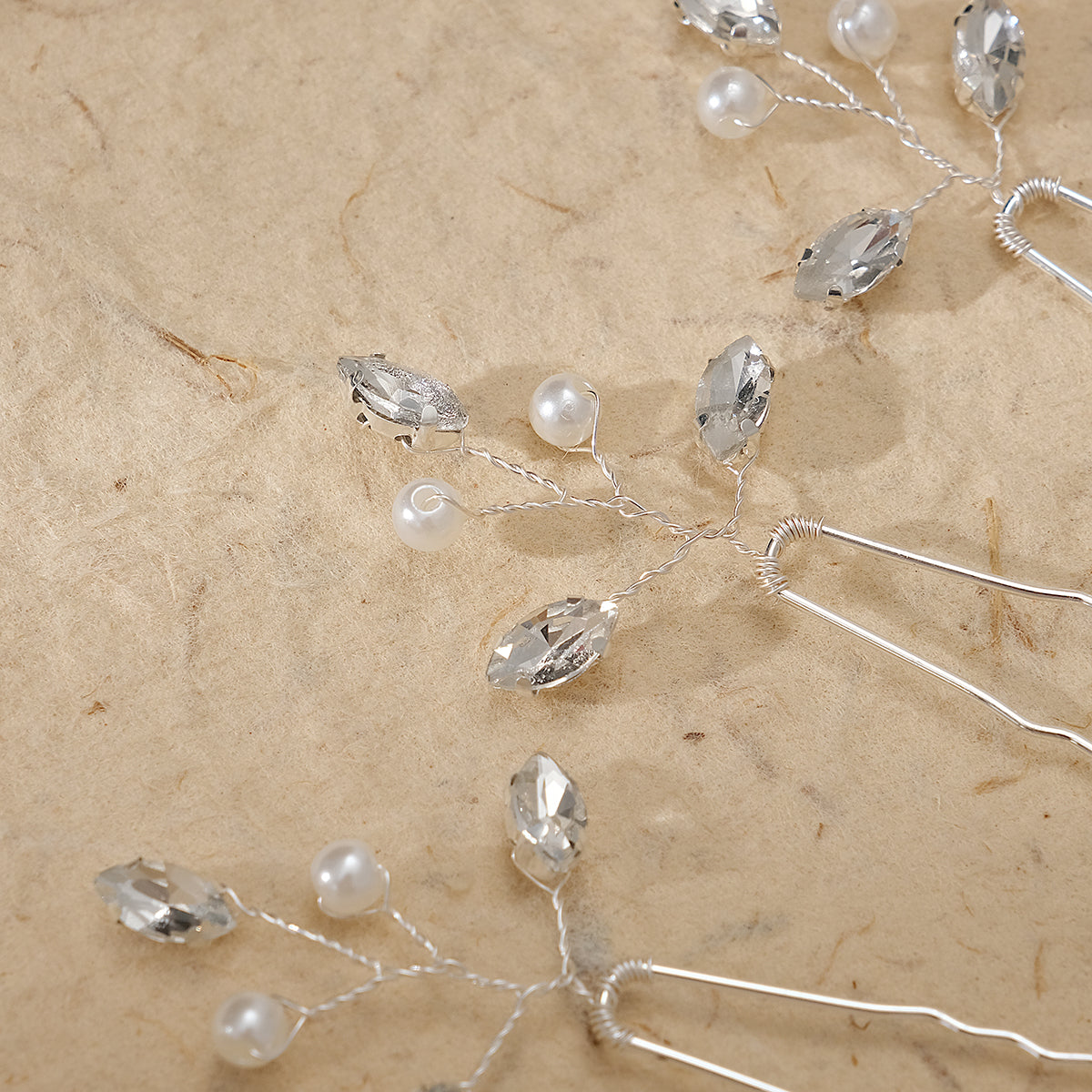 Miallo Simple Fashion Rhinestone Hairpins (6 pcs/pack) Bride Wedding Hairpiece Shiny Handmade Crystal Hair Accessories HS-J6313