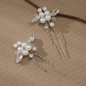 Miallo Simple Shiny Rhinestone Pearl Hairpins Handmade Daily Hair Accessories For Women And Girls Gift HS-J5003