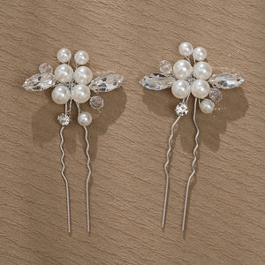 Miallo Simple Shiny Rhinestone Pearl Hairpins Handmade Daily Hair Accessories For Women And Girls Gift HS-J5003