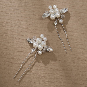 Miallo Simple Shiny Rhinestone Pearl Hairpins Handmade Daily Hair Accessories For Women And Girls Gift HS-J5003