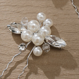 Miallo Simple Shiny Rhinestone Pearl Hairpins Handmade Daily Hair Accessories For Women And Girls Gift HS-J5003
