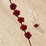 Load image into Gallery viewer, Miallo Red Fabric Rose Flower Hair Pins 12pcs/pack Simple Versatile Hair Accessories HS-J6516RED
