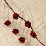 Load image into Gallery viewer, Miallo Red Fabric Rose Flower Hair Pins 12pcs/pack Simple Versatile Hair Accessories HS-J6516RED
