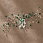 Load image into Gallery viewer, Miallo Simple Fashion Hair Comb Green Crystal Bead Hair Accessories HS-J6646
