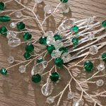 Load image into Gallery viewer, Miallo Simple Fashion Hair Comb Green Crystal Bead Hair Accessories HS-J6646

