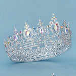 Load image into Gallery viewer, Miallo Silver AB stone Women Crystal Headdress Prom Pageant Full Round Circle Crowns Vintage Baroque Tiara Crowns TS-J3148
