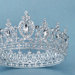 Load image into Gallery viewer, Miallo Silver AB stone Women Crystal Headdress Prom Pageant Full Round Circle Crowns Vintage Baroque Tiara Crowns TS-J3148
