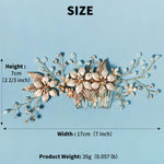 Load image into Gallery viewer, Miallo Gold Metal Flower With Rhinestones Leaves Crystal Floral Handmade Bridal Hair Clip Headpieces Hair Comb For Wedding HS-J6294
